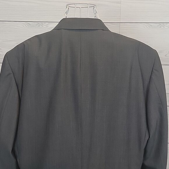 Broletto classic fit suit jacket 100% luxury wool - grey Men's Size 44L - Picture 6 of 14